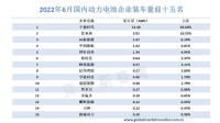 6月份宁德时代和比亚迪动力电池装机量合计市占率近70%