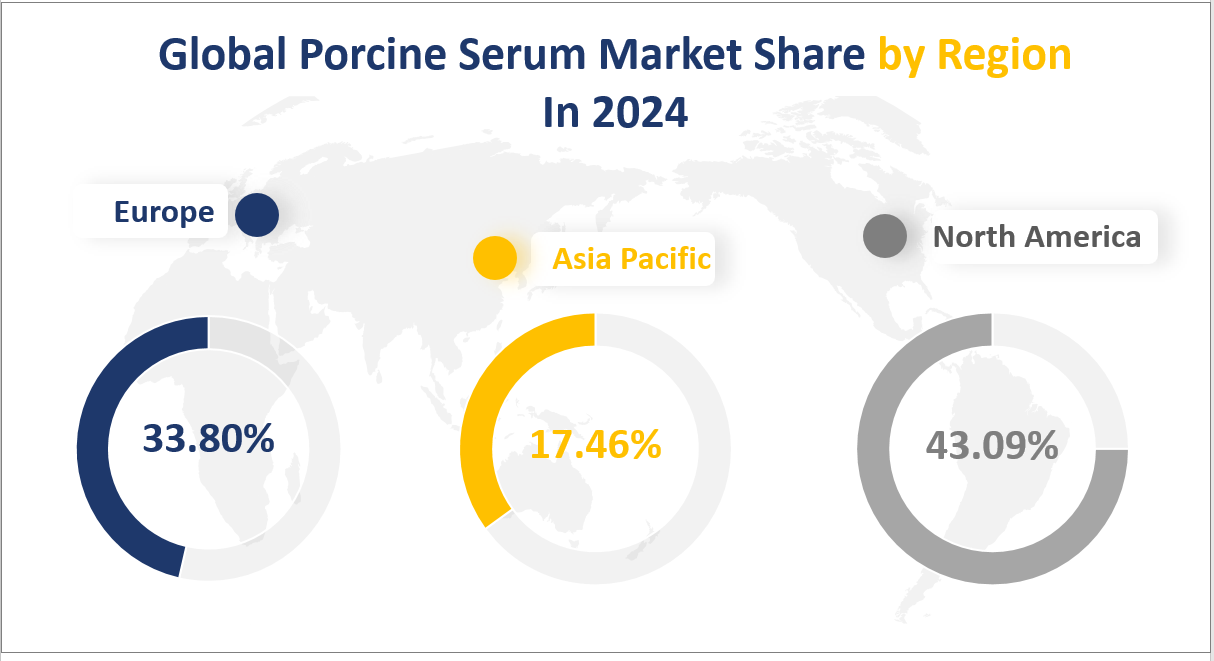 Global Porcine Serum Market Share by Region In 2024