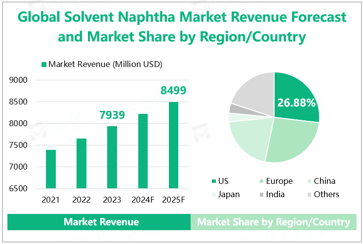 Global Solvent Naphtha Market Revenue Forecast and Market Share by Region/Country 