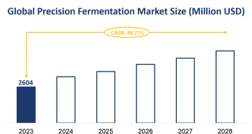 Global Precision Fermentation Market Size is Expected to Grow at a CAGR of 48.77% from 2023-2028