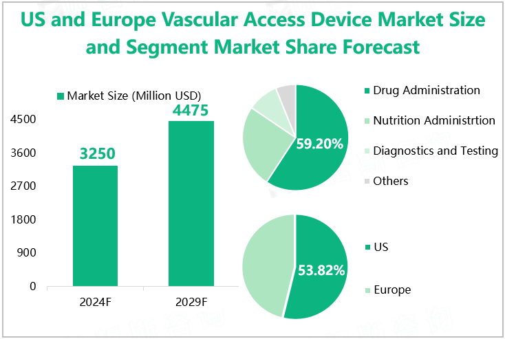 US and Europe Vascular Access Device Market Size and Segment Market Share Forecast