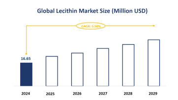 Global Lecithin Market Size is Expected to Grow at a CAGR of 5.50% from 2024-2029